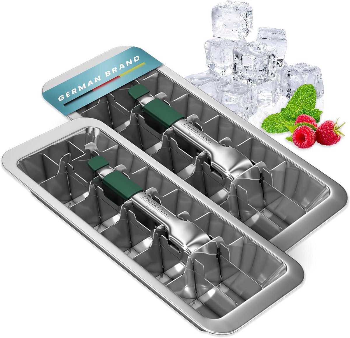 Set van 2 Sterke IJsvormen van RVS met Comfortabele Hendel