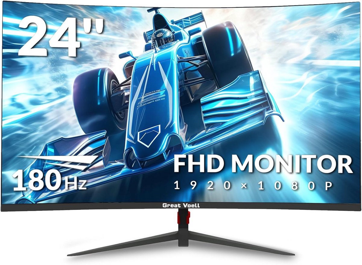 24 inch Gebogen Gaming Monitor 180Hz FHD 1ms met FreeSync