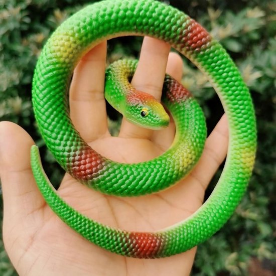 Rubber Snake Figuren - Elastische Rubber Slangen - Realistische Rubber Slangen voor het Schrikken van Vogels - Grappen - Halloween Feest - Verpakking van 2 — afbeelding 3