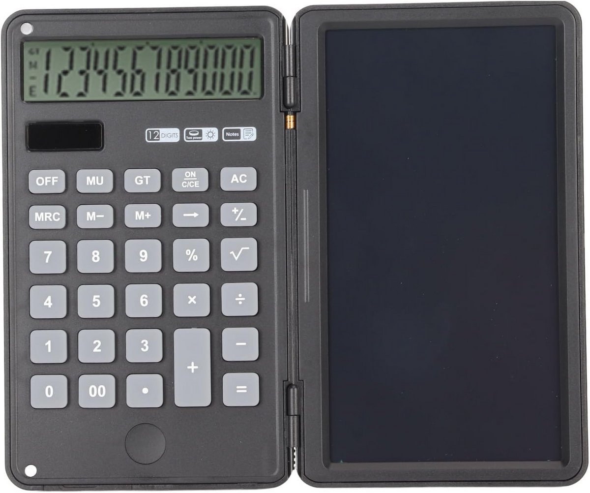 Rekenmachine met Kladblok en Groot LCD Display - 12 Cijfers, Dual Power