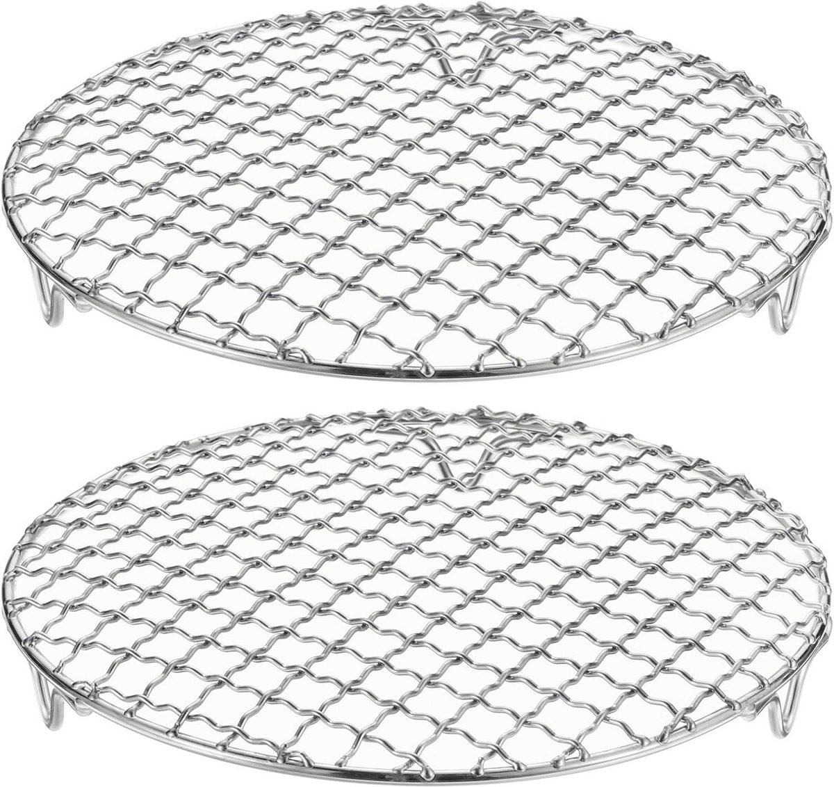 Ronde Grillroosterset (2 Stuks) van Roestvrij Staal voor Grill, Oven en Airfryer