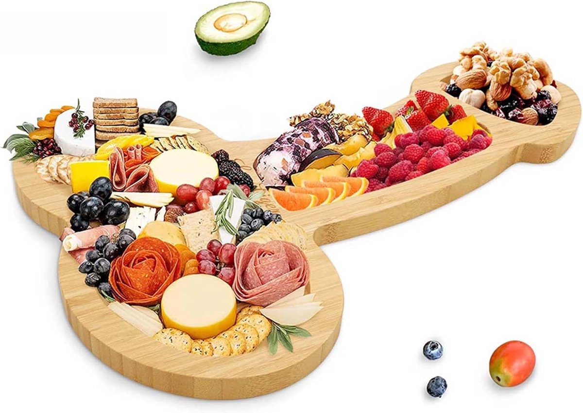 Originele Houten Serveerplank voor Kaas, Borrelhapjes en Charcuterie
