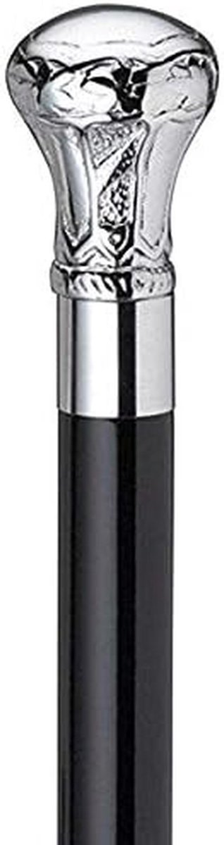 Luxe Wandelstok met Chromen Knop - Klassieke Chrome/Zwart