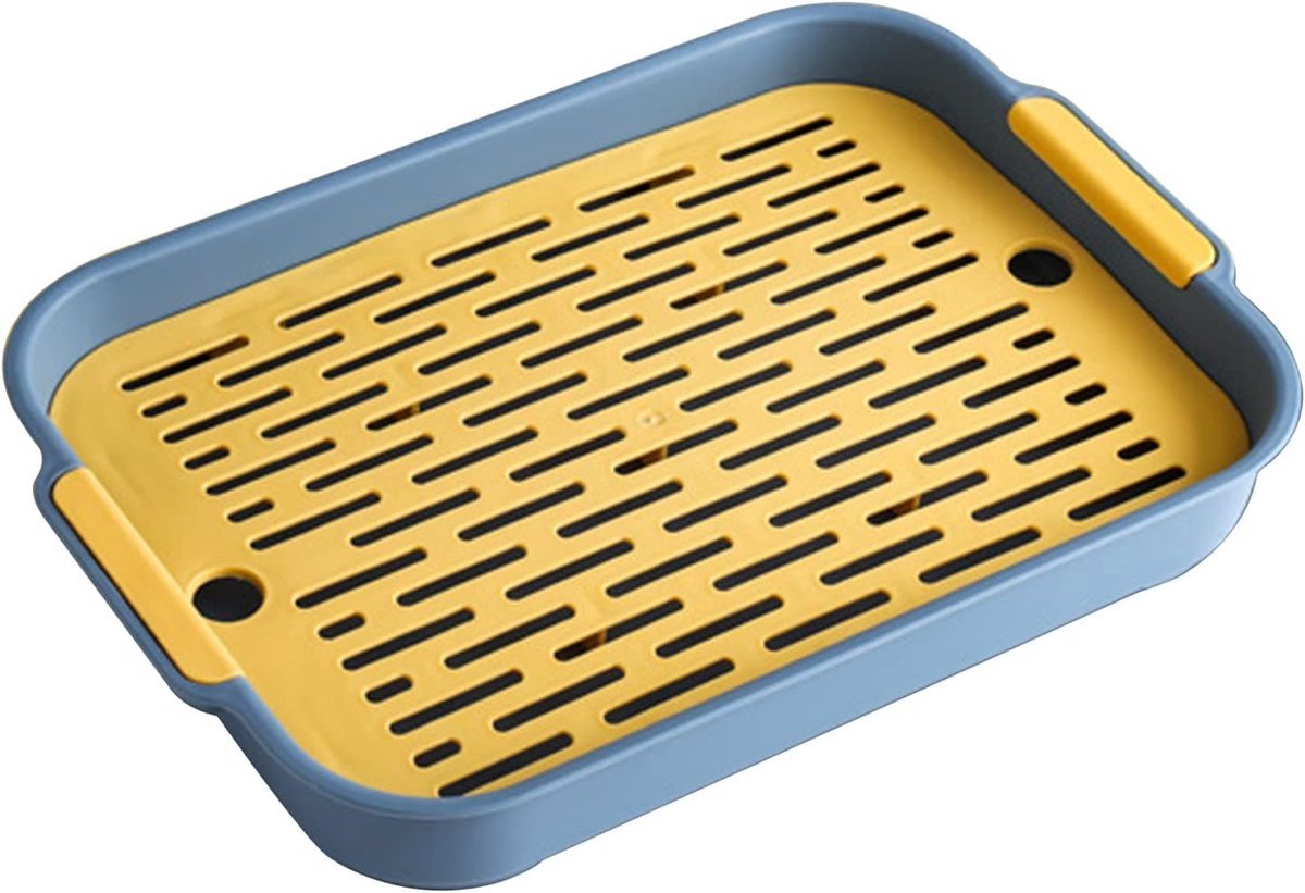 Stunq® Ruime en Stabiele Kattenbak met Open Design voor Konijnen en Kleine Dieren – Blauw, Groot