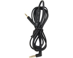 Vervangende kabel met volumeregeling voor hoofdtelefoon, 3,5 mm en 2,5 mm pluggen, 1,2 meter lang.