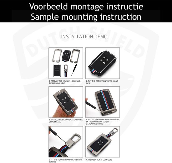 Instructies voor montage van een autosleutelbeschermhoesje