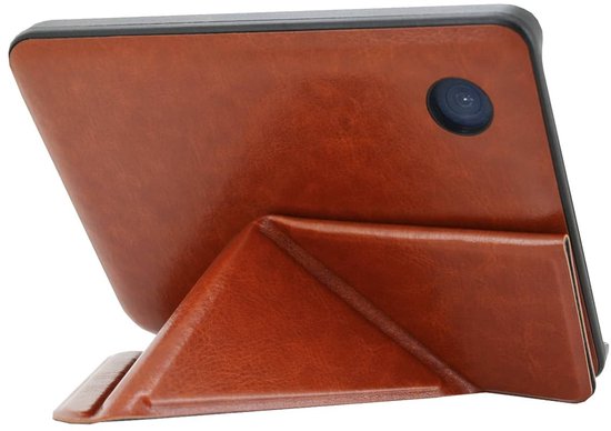 Origami Sleepcover - Hoesje Geschikt voor Kobo Clara BW - Book Case Hoes Cover - Cognac Bruin - ereader hoesje - cover — afbeelding 5