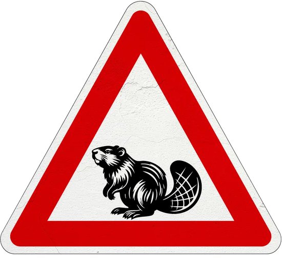 Pas op overstekende bevers bord - Sign Again materiaal - 30 cm | bol