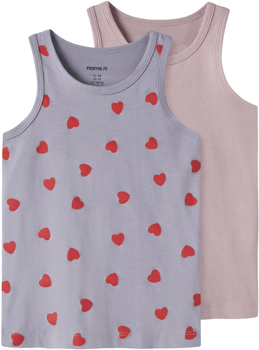 NAME IT- NMFTANK TOP 2P LAVENDER HEARTS NOOS - Meisjes - Underwear