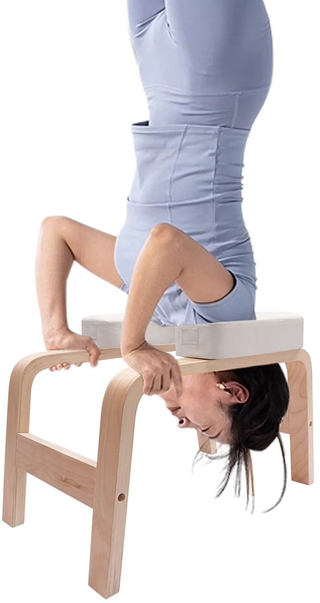 ShaSha Feetup - Yoga kruk - Omgekeerde bank - Hoofdstand bankje - Yoga trainingskruk - Fitnessapparatuur -Tot 200 KG - Wit