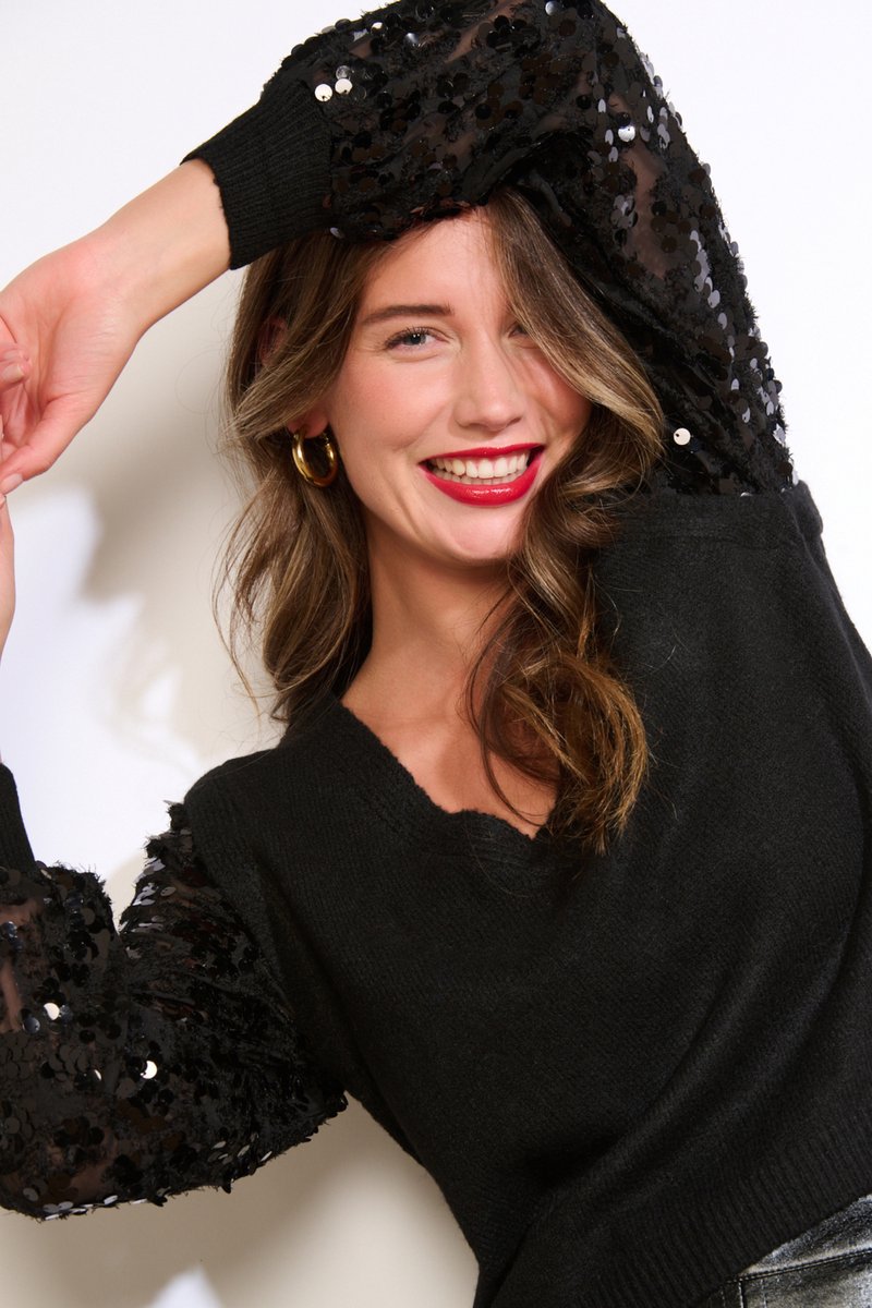 LolaLiza Trui N Sleeveseq 04007114 1119 Black Dames Maat - XL