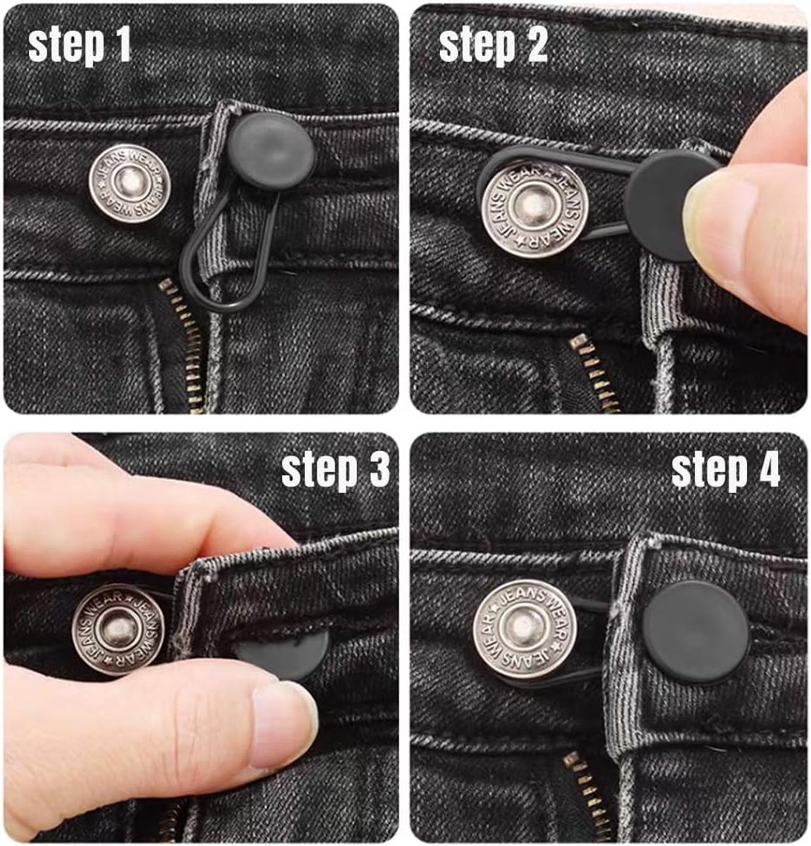 8-delige knoopverlenger - Bredere taille knopen - Verstellen van de taille van jeans - Geen naaien nodig - Geschikt voor broeken, rokken, shirts en jassen (meerdere kleuren) — cadeau in Cadeau-ideeën - foto 7
