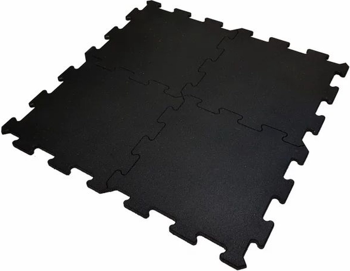 Puzzel Vloertegels 15 mm - Rubber Vloertegels 100 x 100 cm - Zwart