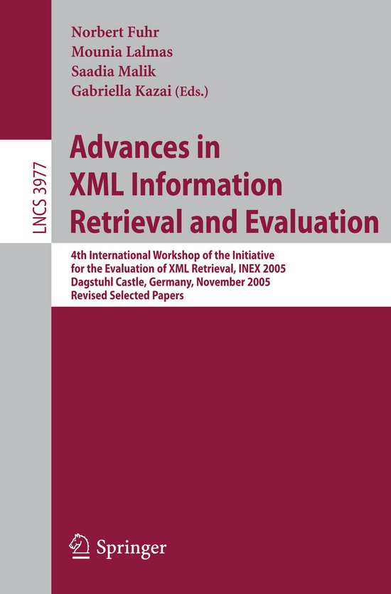 Advances in XML Information Retrieval and Evaluation - cover