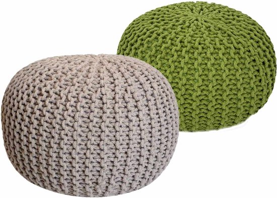 Cottonball Sitzsack Aus Stoff – Kiwi-Farbton, Ca. 55 Cm Ø, 37 Cm Sitzhöhe, Gefüllt Mit Styroporkugeln