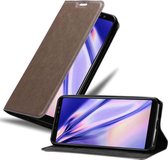 Cadorabo Hoesje geschikt voor Samsung Galaxy A8 2018 in KOFFIE BRUIN - Beschermhoes met magnetische sluiting, standfunctie en kaartvakje Book Case Cover Etui