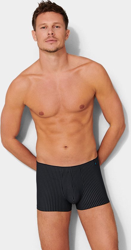 SCHIESSER Long Life Soft boxer (1-pack) - short homme rayé bleu et noir - Taille: 4XL
