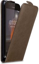 Cadorabo Hoesje geschikt voor Nokia 1 2018 in KOFFIE BRUIN - Beschermhoes in flip design Case Cover met magnetische sluiting