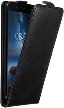 Cadorabo Hoesje geschikt voor Nokia 8 2017 in ZWARTE NACHT - Beschermhoes in flip design Case Cover met magnetische sluiting