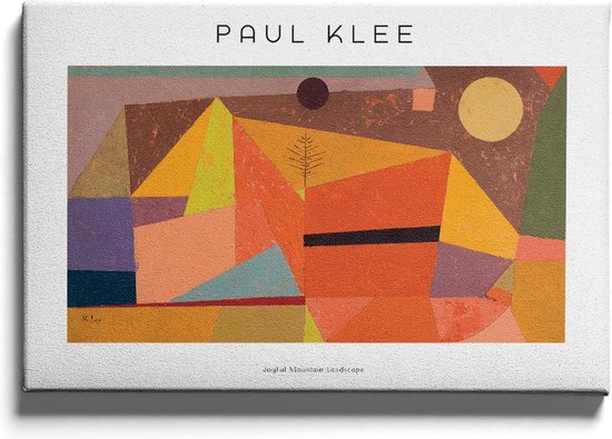 Walljar - Paul Klee - Joyful Mountain Landscape - Muurdecoratie - Canvas schilderij