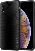 Cadorabo Hoesje geschikt voor Apple iPhone XS MAX in OPAAL ZWART - Beschermhoes gemaakt van TPU silicone Case Cover en achterkant van gehard glas