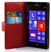 Cadorabo Hoesje geschikt voor Nokia Lumia 925 in INFERNO ROOD - Beschermhoes van getextureerd kunstleder en kaartvakje Book Case Cover Etui