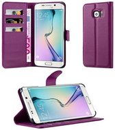Cadorabo Hoesje geschikt voor Samsung Galaxy S6 EDGE in MANGAAN PAARS - Beschermhoes met magnetische sluiting, standfunctie en kaartvakje Book Case Cover Etui