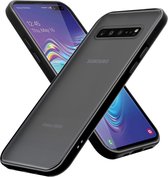 Cadorabo Hoesje geschikt voor Samsung Galaxy S10 4G in MATT ZWART - Hybride beschermhoes met TPU siliconen Case Cover binnenkant en matte plastic achterkant