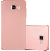 Cadorabo Hoesje voor Samsung Galaxy A5 2016 in METAAL ROSE GOUD - Hard Case Cover beschermhoes in metaal look tegen krassen en stoten