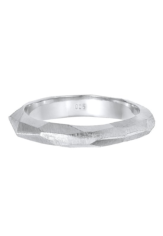 Elli PREMIUM Ring Femme Femme Couple Confidence Matte Geo Look en Argent Argent 925 plaqué or
