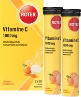 Roter Vitamine C 1000mg bruis - Hoge dosering vitamine C ter ondersteuning van je natuurlijke weerstand - 40 bruistabletten met abrikoos-sinaasappelsmaak
