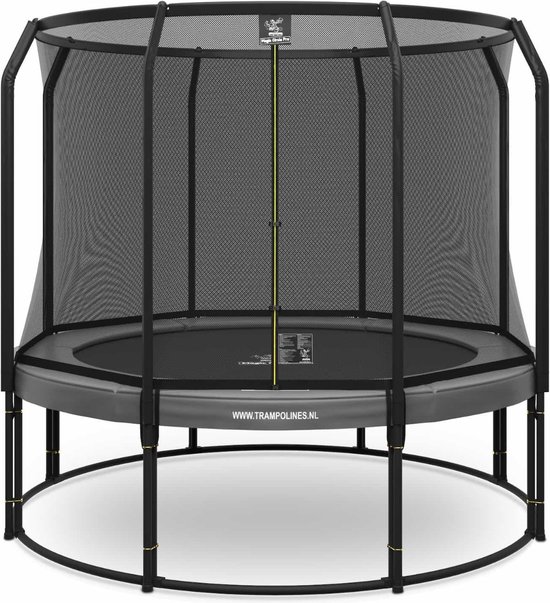 Magic Circle Pro - Trampoline met veiligheidsnet - ø 305 cm - Grijs - Ronde trampoline met net - Buitenspeelgoed