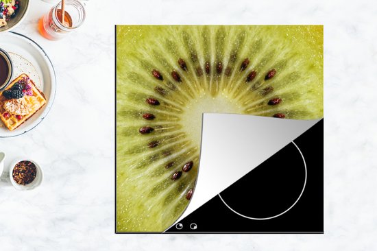 KitchenYeah® Inductie beschermer 78x78 cm - Kiwi - Hart - Fruit - Kookplaataccessoires - Afdekplaat voor kookplaat - Inductiebeschermer - Inductiemat - Inductieplaat mat
