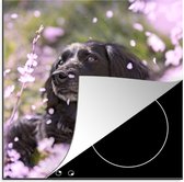 KitchenYeah® Inductie beschermer 78x78 cm - Hond - Bloemen - Huisdier - Kookplaataccessoires - Afdekplaat voor kookplaat - Inductiebeschermer - Inductiemat - Inductieplaat mat