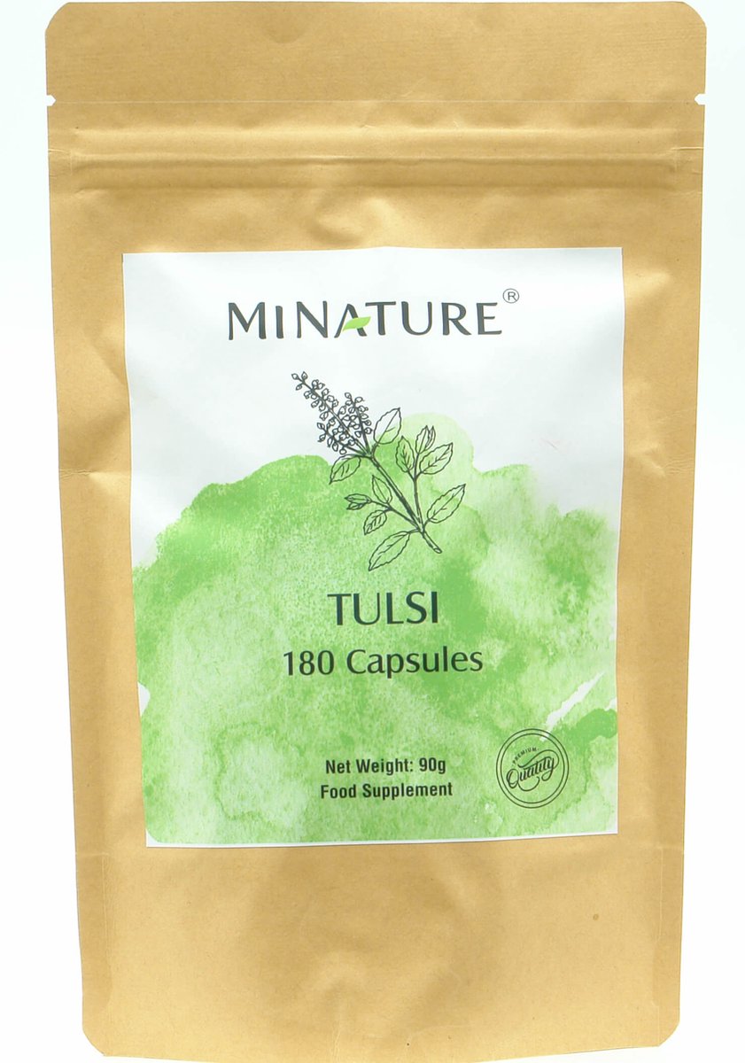Goedkoopste Tulsi Capsules 180 stuks - 450mg Poeder van Ocimum Sanctum Bladeren per Vega Capsule - 100 Plantaardig