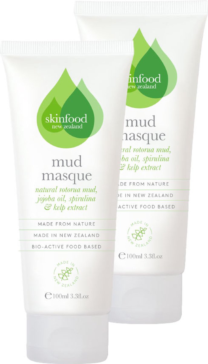 Skinfood New Zealand - Mud Mask - Gezichtsmasker verzorging - Droge tot normale huid - Voordeelverpakking 2 x 100ml