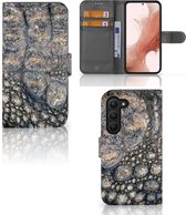 Mapje Geschikt voor Samsung Galaxy S23 Telefoonhoesje bedrukken Krokodillenprint