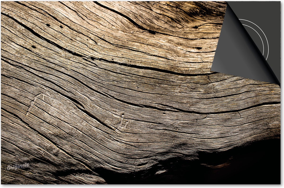 Inductie beschermer 81x52 - afdekplaat inductie mat - Dietrix Kookplaat beschermer - DELUXE - Hout en Boom - Houten stronk schors