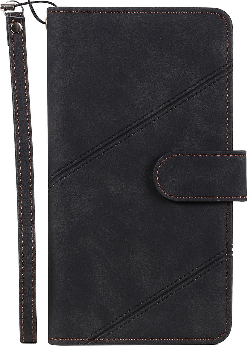 Hoesje geschikt voor iPhone 14 - Bookcase - Koord - Pasjeshouder - Portemonnee - Kunstleer - Zwart