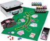 Afbeelding van het spelletje Poker - Pokerset - Pro Poker set 300 chips - Poker chips - Poker fiches - Poker kaarten - Poker koffer - Kaartschudmachine - Inclusief koffer - 31.5 x 26 x 16.5 cm - Zilver