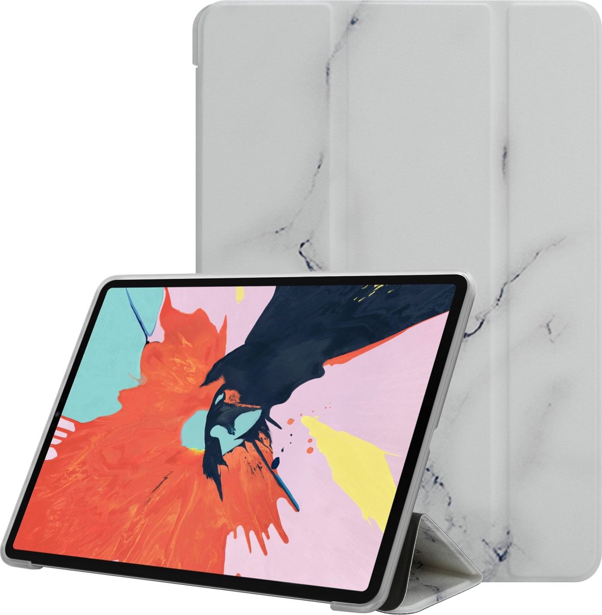 Cadorabo Tablet Hoesje voor Apple iPad PRO 11 2020 / 2021 (11 inch) - Design Wit Marmer - Ultra dunne beschermhoes gemaakt van flexibel TPU silicone met standfunctie