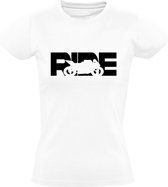 Ride Motorcycle Dames T-shirt | motor | harley davidson | motorrijder | motorrijden | Wit