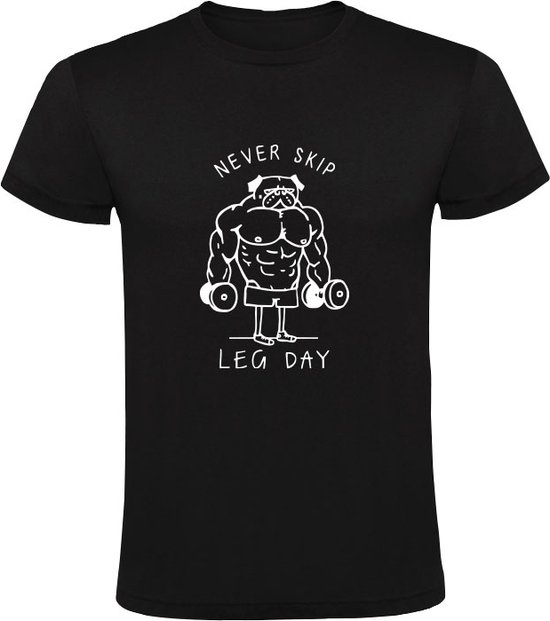 Never skip leg day Heren T-shirt | gym | sportschool | fitness | trainen | grappig