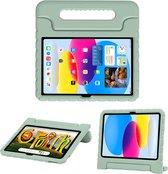 iMoshion Tablet Hoes Kinderen Geschikt voor iPad 10 (2022) 10.9 inch - iMoshion Kidsproof Backcover met handvat - Groen /Olive Green