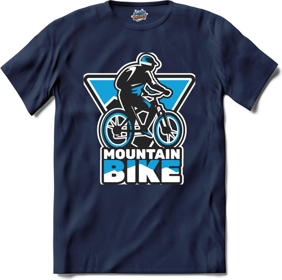 Mountain Bike | Mountain Bike - Fiets - Bicycle - T-Shirt - Unisex - Navy Blue - Maat XL