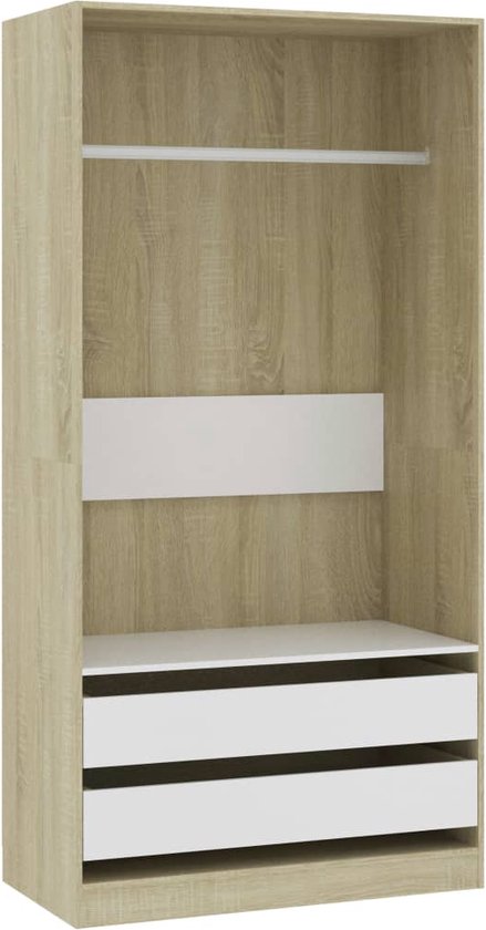 Omvormbare houten hut CONFORT in hout Wit en Beuken 100 x 100 cm