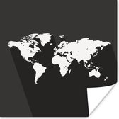 Carte du monde minimaliste sur fond de papier affiche sombre