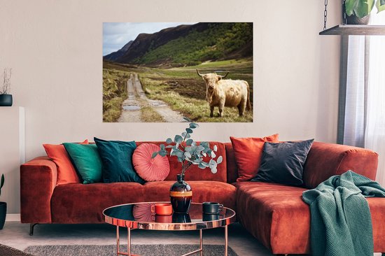 Paysage écossais avec papier d'affiche Highlander écossais