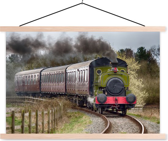 Une prochaine affiche de l'école de locomotive à vapeur lattes plates vierges 150x100 cm - Tirage photo sur affiche textielposter (décoration murale salon / chambre)