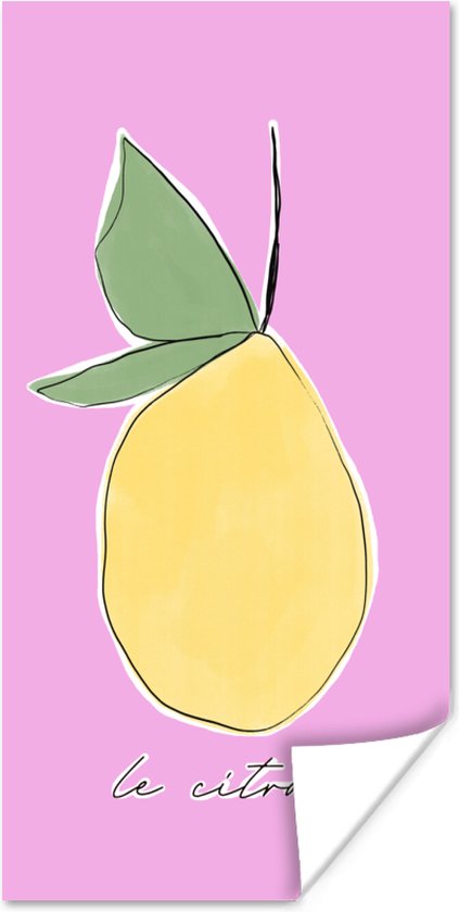 Poster Citroen - Fruit - Pastel - 60x120 cm